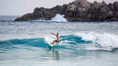 Surfing in Seychelles